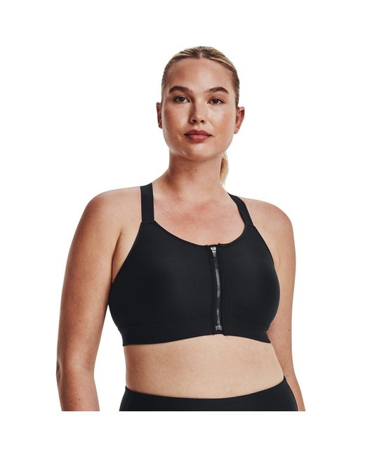 Under Armour Black Zipped Medium Impact Sports Bra