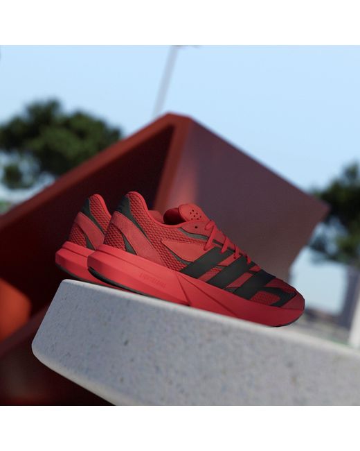 Adidas Red Adults Lightblaze Low-Top Trainers