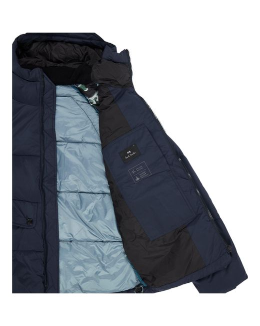 Paul Smith Blue Down Raglan Medium Puffer Jacket for men