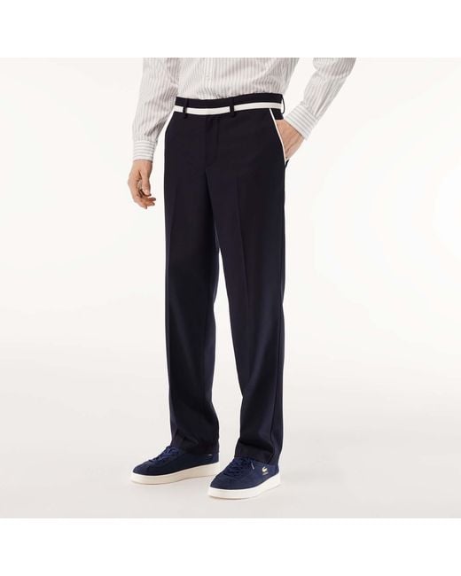 Lacoste Blue Straight-fit Badge Detail Suit Pants for men