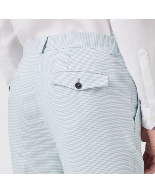 Twisted Tailor Blue Lansdown Slim Fit Puppytooth Trouser for men