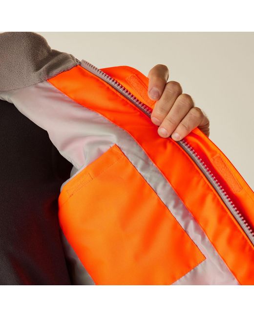 Regatta Orange Hi-Vis Pro Dover Parka for men