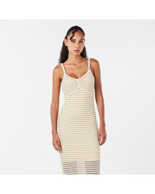 French Connection Natural Jerry Textured Knit Fitted Knitted Jumper Dress