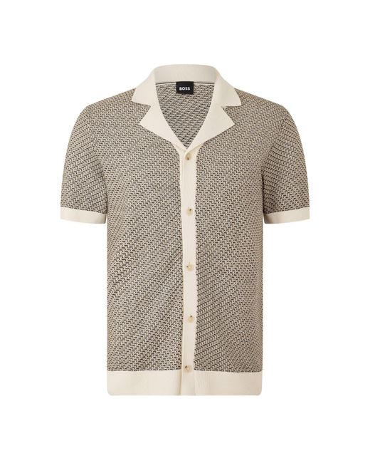 Boss Natural Patterned Short Sleeve Shirt for men