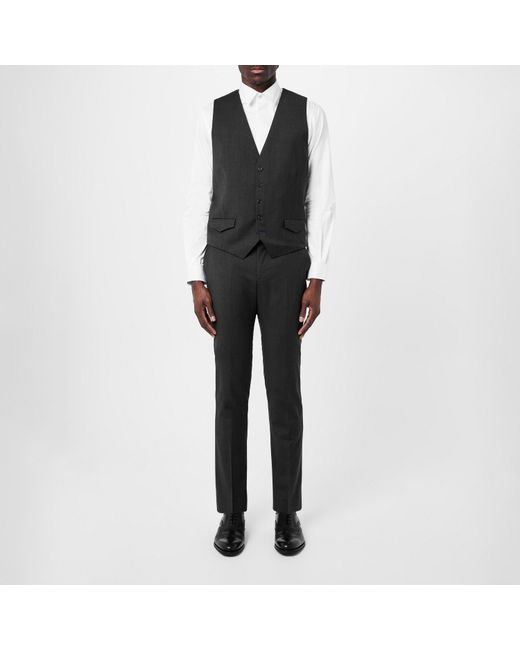 Without Prejudice Black Kilburn Slim Fit Waistcoat for men