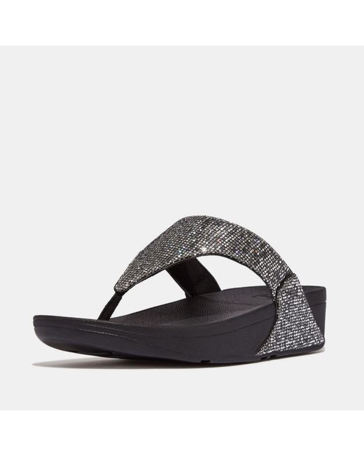 Fitflop Black Fit Flop Lulu Glitterball Toe-Post Sandals