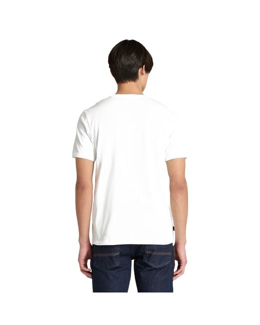 Timberland Blue Northwood Tree Logo Cotton Short-Sleeve T-Shirt for men