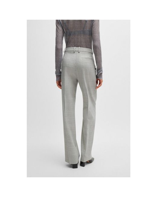 Boss Gray Tanity 10260288 01 Straight Leg Trousers