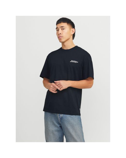 Jack & Jones Blue Jj Short Sleeve Logo Regular Fit T-Shirt for men