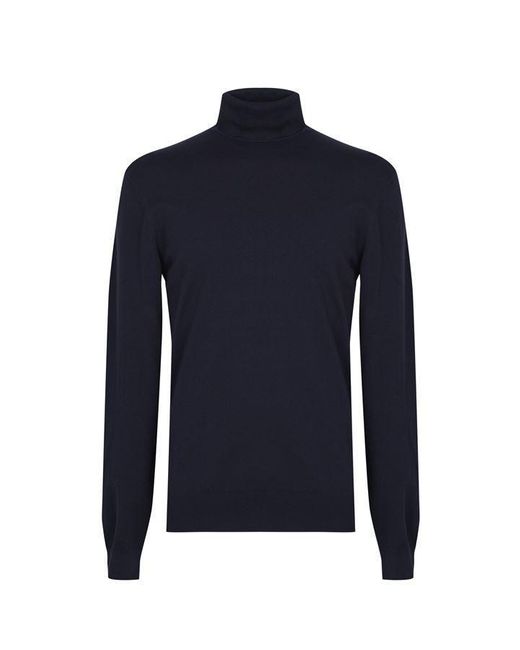 French Connection Blue Stretch Cotton Jumper for men