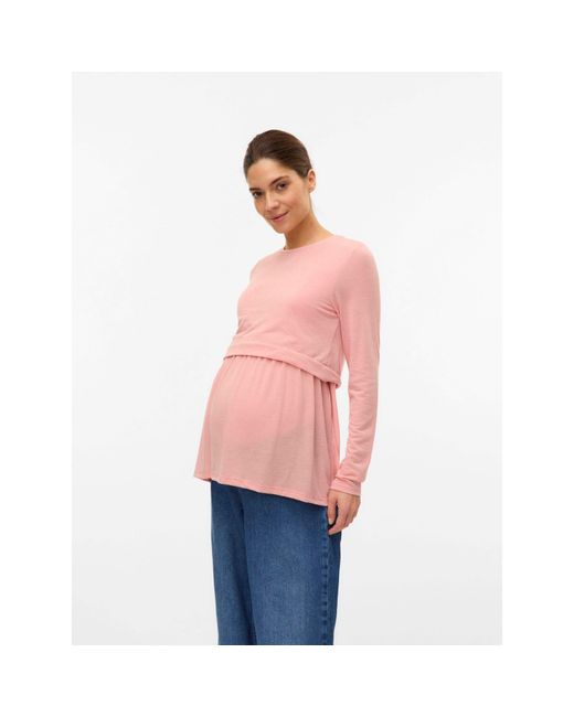 Mama.licious Pink Mama Mlanabella Puff Sleeve Top
