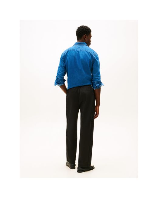 Tommy Hilfiger Black Open Hem Fleece Joggers for men