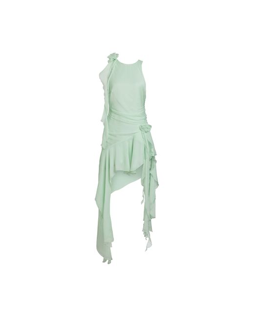Bardot Green Ivana Georgette High Neck Low Mini Dress