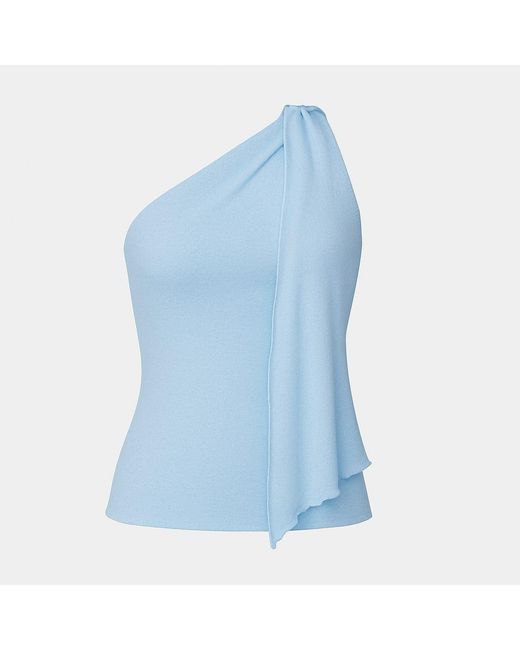 I Saw It First Blue One Shoulder Drape Top