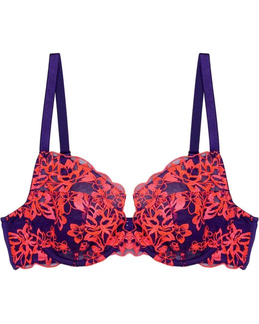 Playful Promises Purple Ada Blossom & Neon Plunge Bra