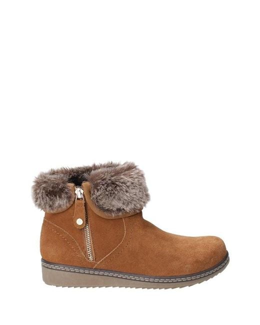 Hush Puppies Brown Penny Zip Ankle Boot