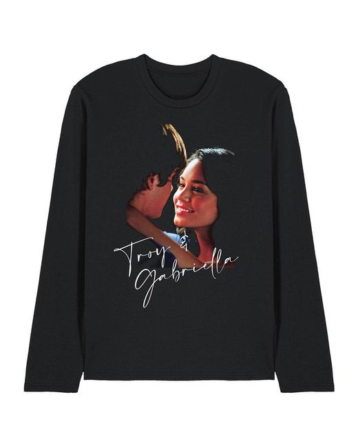 Disney Black High School Musical Love Long Sleeve T Shirt Blac for men