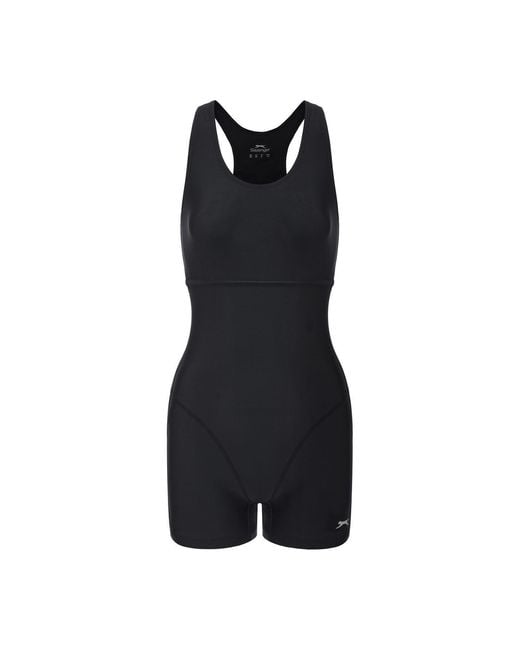 Slazenger 1881 Black Lycra Xtra Life Boyleg Swimsuit Ladies