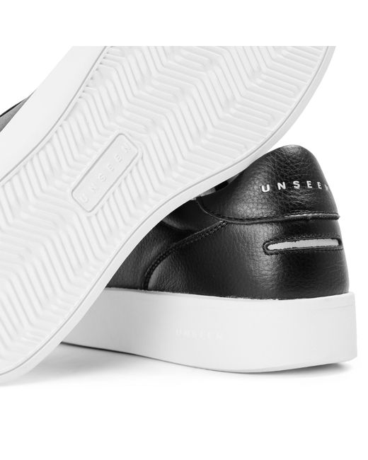 Unseen Black Helier Tum Low-Top Trainers for men