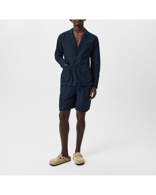 Albam Blue Poplin Shorts for men