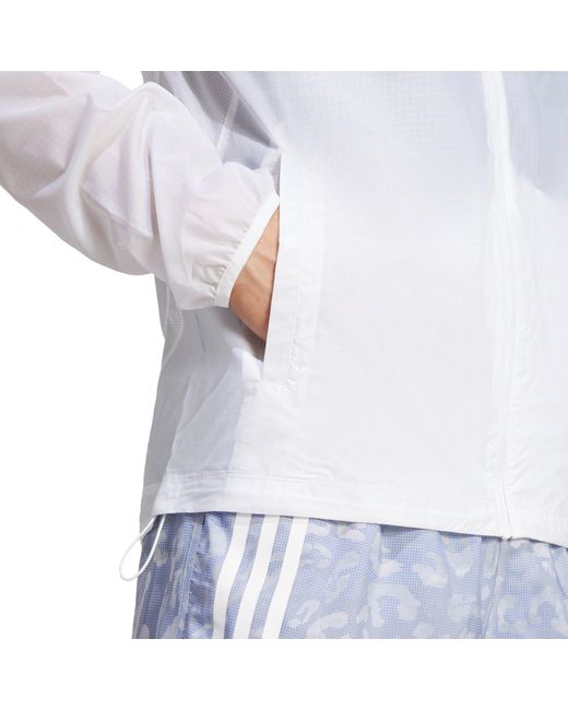 Adidas White Otr 3S Performance Running Jacket for men