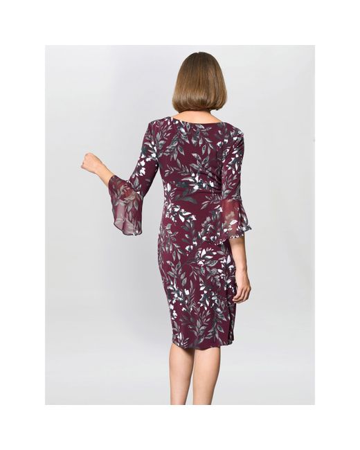 Gina Bacconi Red Kristin Floral Sheath Dress