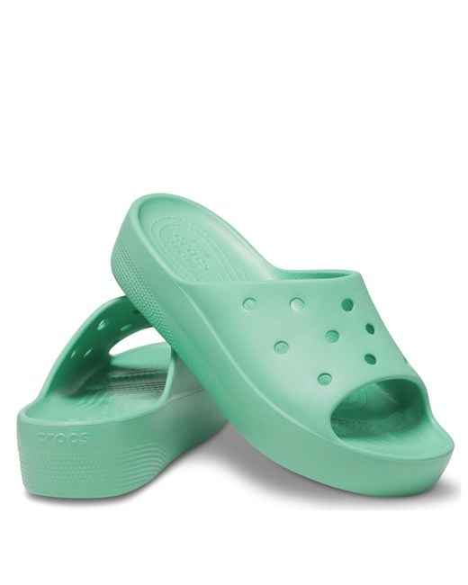 CROCSTM Green Classic Sliders