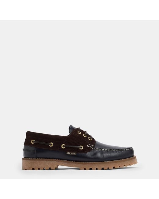 Barbour Black Deck Boat Shoes for men