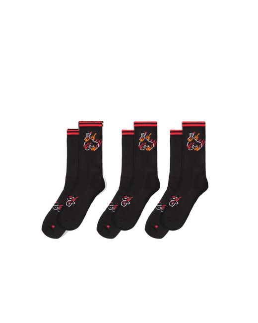 Money Black Flaming Ape Sport Sock 3Pk for men