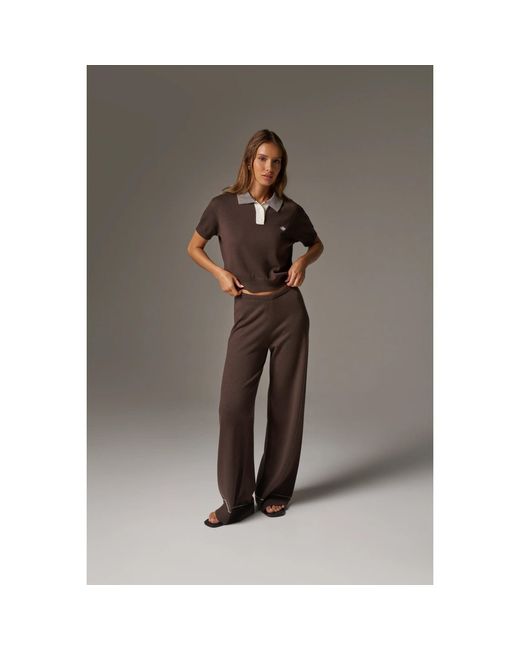 The Couture Club Brown Short-Sleeve Polo Shirt
