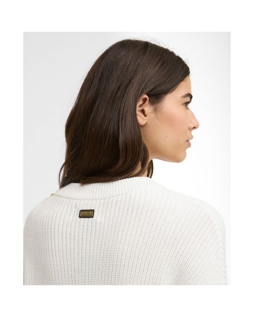 Barbour White Alexis Crew-Neck Jumper