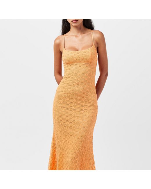 Bardot Orange Adoni Mesh Midi Dress