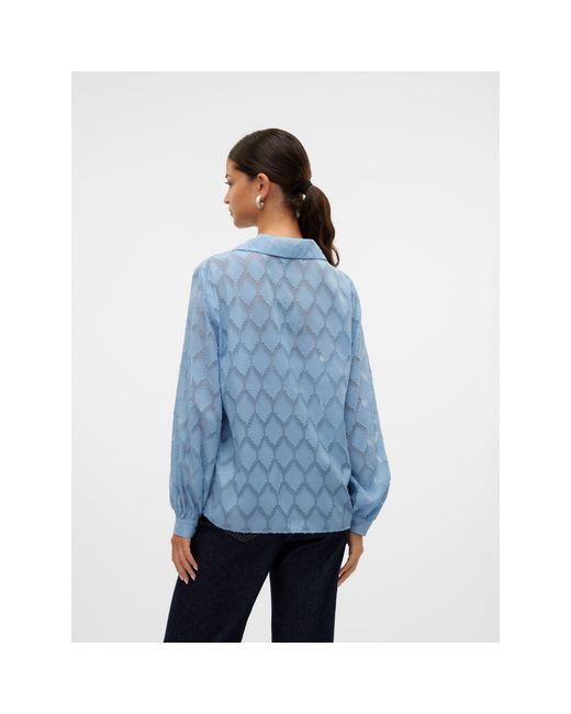 Vero Moda Blue Mayla Long-Sleeve Blouse