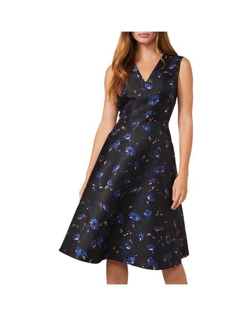 Phase Eight Blue Ottilie Jacqaurd Fit And Flare Dress
