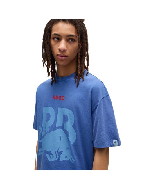 HUGO Blue Short Sleeve Polo Shirt for men