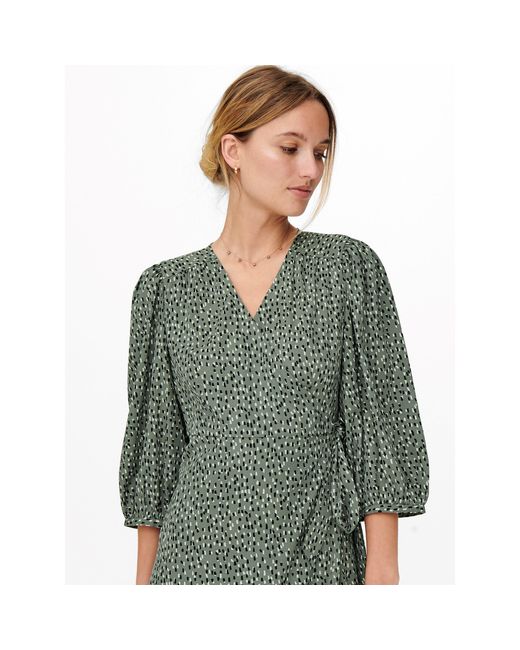 ONLY Green Olivia Wrap Dress