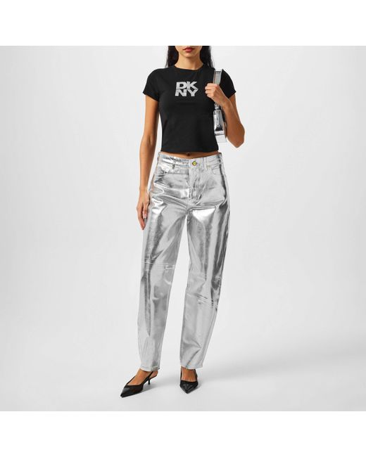 DKNY Black Logo Crop Top