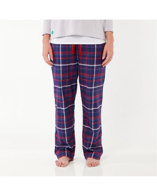 Lounge Blue Ladies Organic Brushed Cotton Lounge Trousers