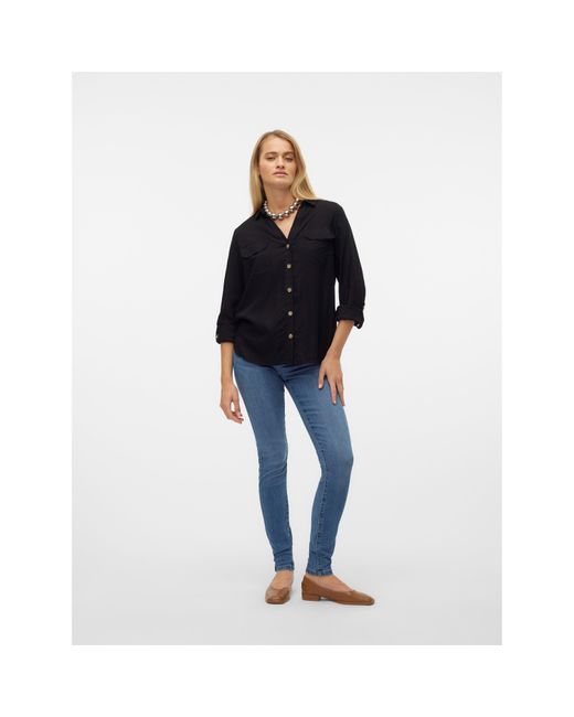 Vero Moda Black Long-Sleeve Plain Shirt