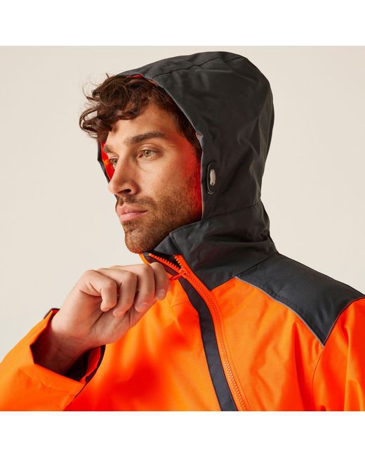 Regatta Orange Hi-Vis Waterproof Insulated Reflective Overhead Bo for men
