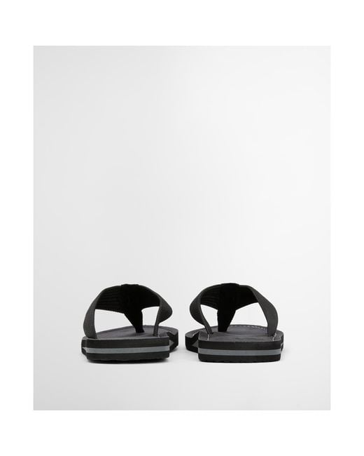 Barbour Black Toeman Beach Sandal for men