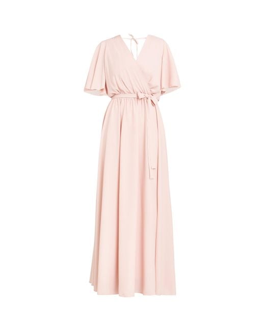 Gina Bacconi Pink Crissy Maxi Dress With Cape Sleeve