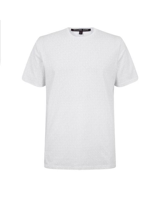 Michael Kors White Signature Logo Cotton T-shirt for men