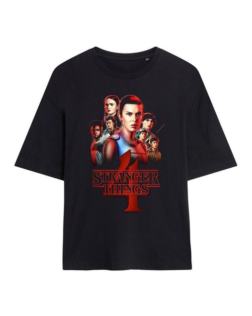 Stranger Things Black Season Four Poster Oversized T-Shi