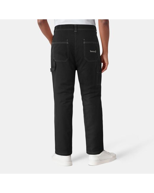 Timberland Black Canvas Straight Leg Trouser for men