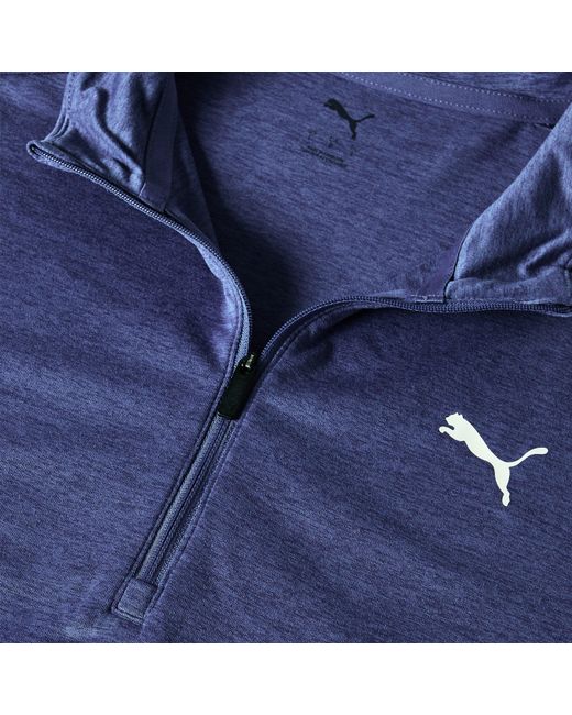PUMA Blue Tad Qz Long Sleeve Performance Gym Top for men