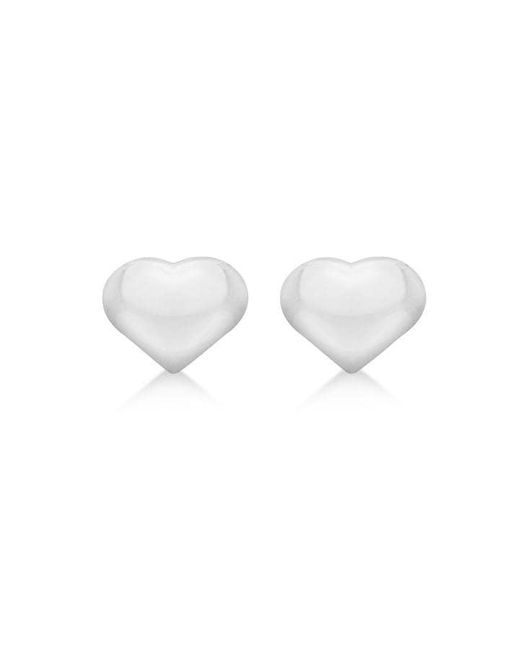 Be You White Sterling Puffed Heart Studs