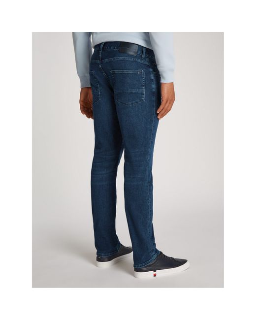 Tommy Hilfiger Blue Denton Whiskered Straight Leg Jeans for men