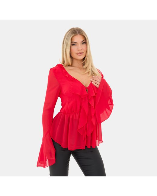 I Saw It First Red Ruffle Top