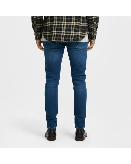 7 For All Mankind Blue Straight Leg Jeans for men